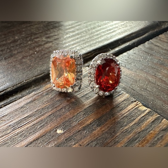 Sterling size 7 double stone ring - Picture 7 of 12